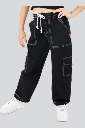 OLELÉ Girls Mid-Rise Cotton Cargos Trouser