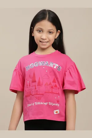 Kidsville Girls Harry Potter Printed Pure Cotton Relaxed Fit T-Shirt