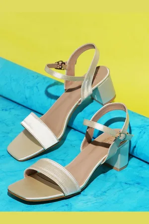 THE WHITE POLE Open Toe Block Heels