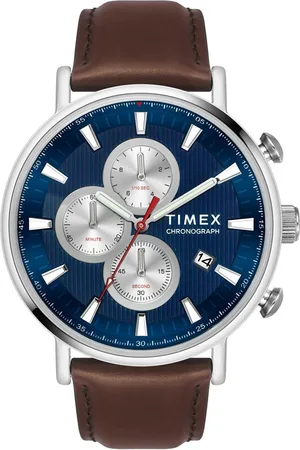 Timex Men Brass Dial & Leather Straps Analogue Chronograph Watch TWEG20024-EX