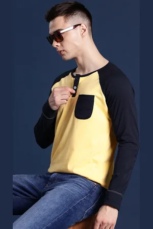 HANCOCK Men Colourblocked Pure Pure Cotton Pocket T-shirt