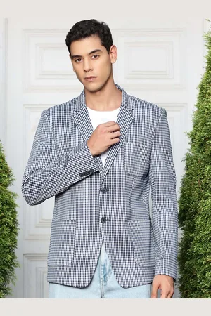 Mast & Harbour Checked Notched Lapel Long Sleeves Slim Fit Single-Breasted Casual Blazer