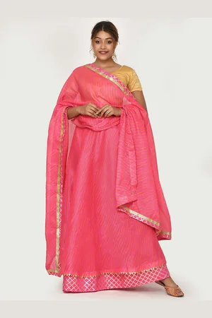 Silvermerc Designs Lehariya Cotton Ready to Wear Lehenga & Unstitched Blouse With Dupatta