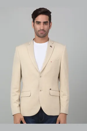 CANTABIL Self Design Notched Lapel Collar Single-Breasted Slim Fit Casual Blazer