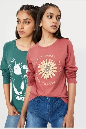 Max Collection Girls Pack of 2 Graphic Printed T-shirts