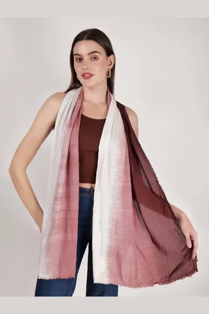 Mast & Harbour White & Maroon Tie & Dyed Scarf