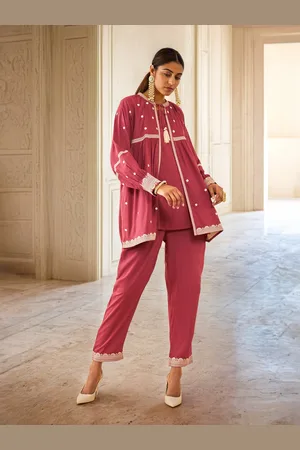 Soch Rayon Slub Embroidered Co-Ord Set With Thread Work