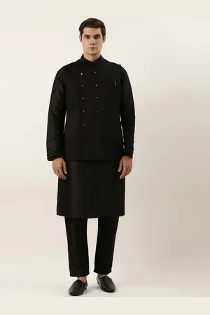 TheEthnic.Co Mandarin Collar Regular Kurta with Trousers With Nehru Jacket