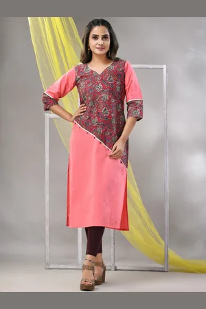 Charukriti Ethnic Motifs Printed V-Neck Straight Kurta