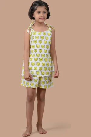 BAESD Girls Printed Pure Cotton Top With Shorts