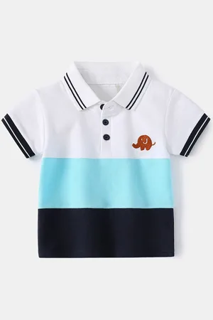 Stylecast Boys Colourblocked Polo Collar Nautical Tshirt