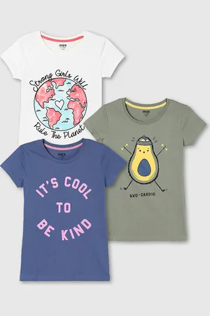 Max Collection Girls Pack Of 3 Pure Cotton T-shirts
