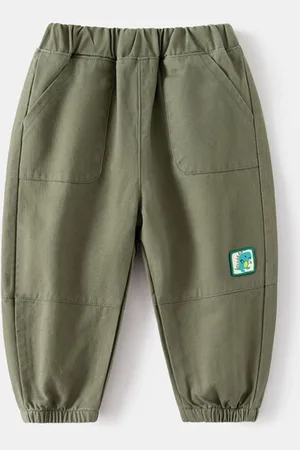Stylecast Boys Olive Green Mid-Rise Joggers