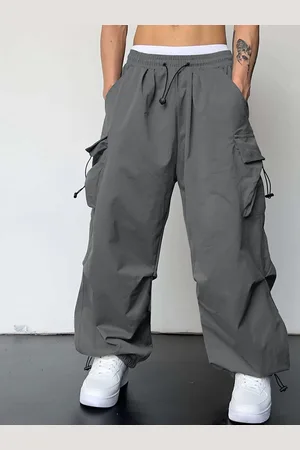 Maniac Men Baggy Fit Parachute Trousers