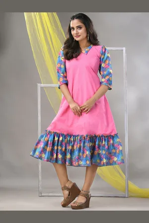 Charukriti Shirt Collar Cotton A-Line Midi Dress