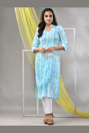 Charukriti Floral Printed Keyhole Neck Straight Kurta