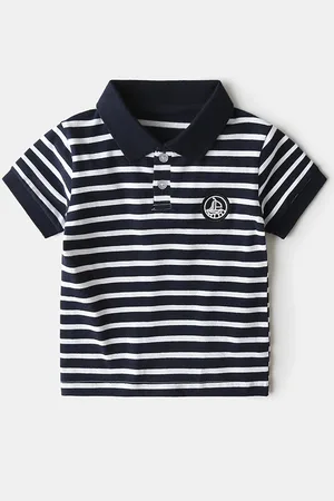 Stylecast Boys Striped Polo Collar Nautical Tshirt