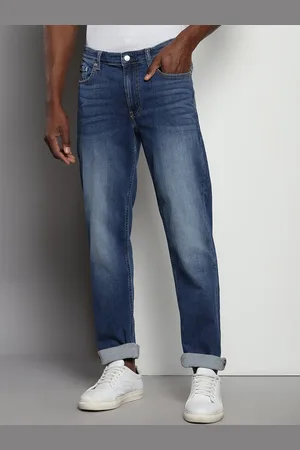 Calvin Klein Men Mid-Rise Medium Shade Light Fade Clean Look Jeans