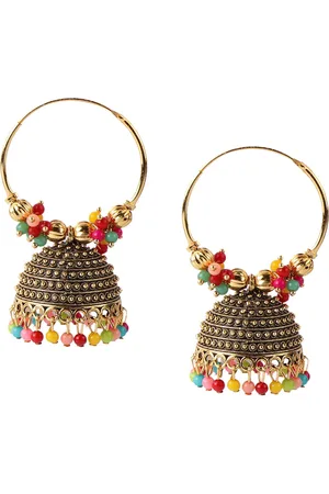 Keviv Kundan Gold Plated Jhumkas