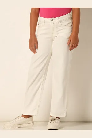 VERO MODA Girls Wide Leg Mid-Rise Stretchable Jeans
