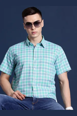 HANCOCK Men Standard Slim Fit Checked Cotton Formal Shirt