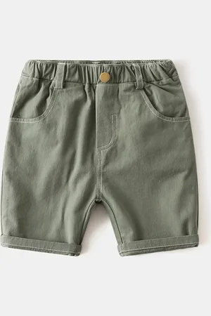 Stylecast Boys Grey Mid-Rise Regular Fit Cotton Shorts