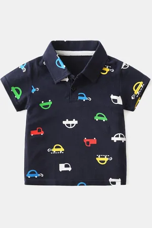 Stylecast Boys Printed Polo Collar Pure Cotton Nautical Tshirt