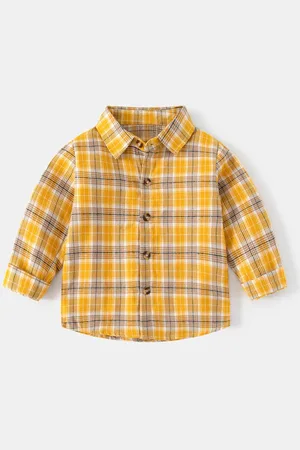 Stylecast Boys Spread Collar Long Sleeves Checked Cotton Regular Fit Casual Shirt