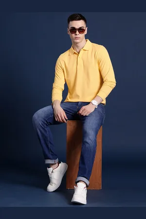 HANCOCK Men Polo Collar Pure Cotton T-shirt