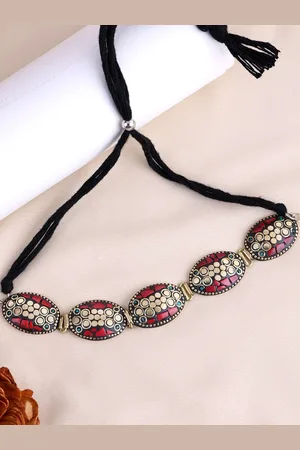 PANASH Women Gold-Plated Dome Necklace