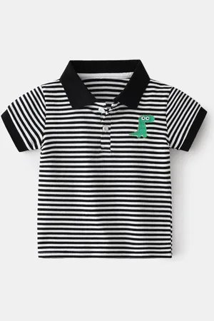 Stylecast Boys Striped Pattern Polo Collar T-shirt