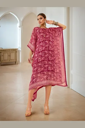 Soch Embellished Tie-Up Neck Kaftan Ethnic Dress