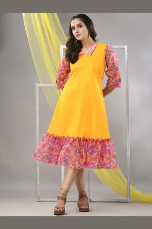 Charukriti Shirt Collar Cotton A-Line Midi Dress