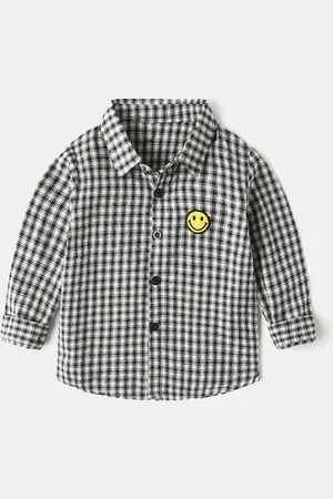 Stylecast Boys Gingham Checks Short Sleeves Spread Collar Cotton Opaque Casual Shirt