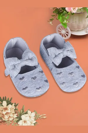 Baby Moo Infant Girls Bow Embellished Cotton Anti-Slip Booties