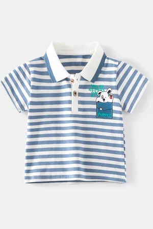 Stylecast Boys Printed Striped Polo Collar T-shirt