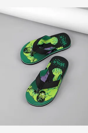 Kidsville Boys Hulk Printed Rubber Thong Flip Flops