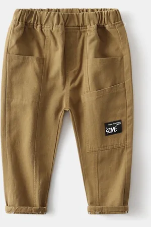 Stylecast Brown Boys Cotton Mid Rise Joggers