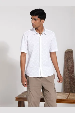 Vastramay Premium Short Sleeves Spread Collar Cotton Opaque Printed Party Shirt