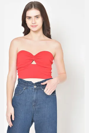 BAESD Strapless Pure Cotton Tube Crop Top