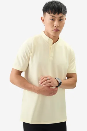 The Souled Store Men Mandarin Collar T-shirt