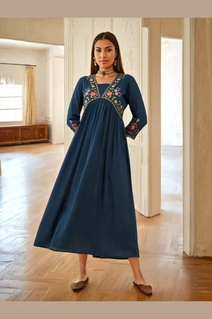 Soch Floral Embroidered V-Neck Maxi Dress