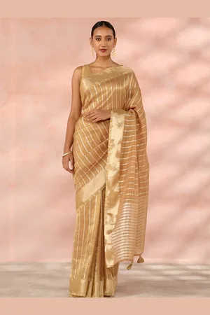 Taneira Striped Woven Design Zari Saree