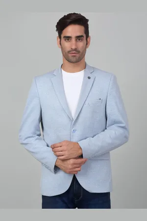 CANTABIL Self Design Notched Lapel Collar Single-Breasted Slim Fit Casual Blazer