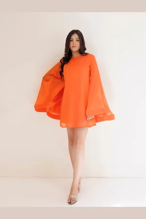 Ragavi Cape Sleeve Chiffon A-Line Mini Dress