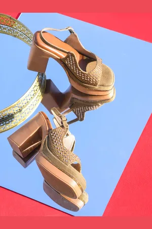 TRY ME Embellished Open Toe Wedge Heels