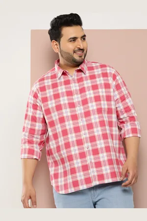 Sztori Men Plus Size Checked Pure Cotton Casual Shirt