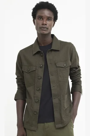 RARE RABBIT Men Gatter Spread Collar Denim Jacket
