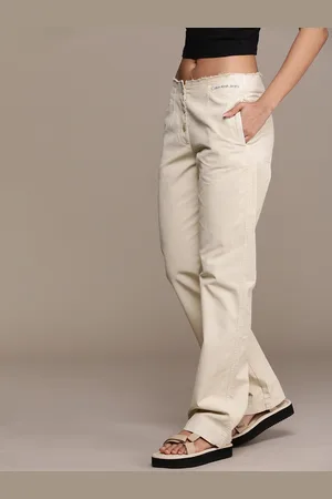 Calvin Klein Women Pure Cotton Frayed Trousers