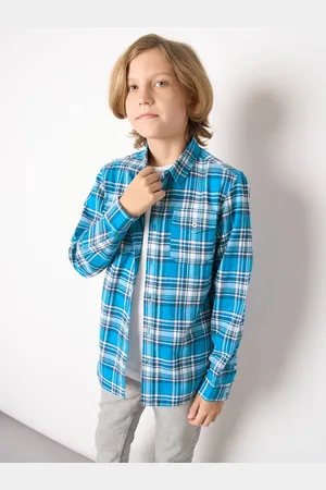 JACK & JONES Boys Tartan Checks Cotton Casual Shirt